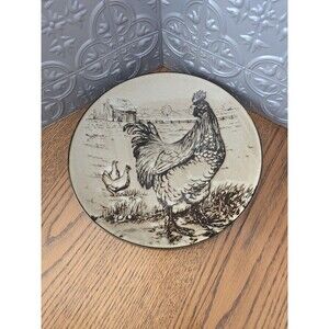 Pfaltzgraff Homespun Rooster Dinner Plates 11" wide